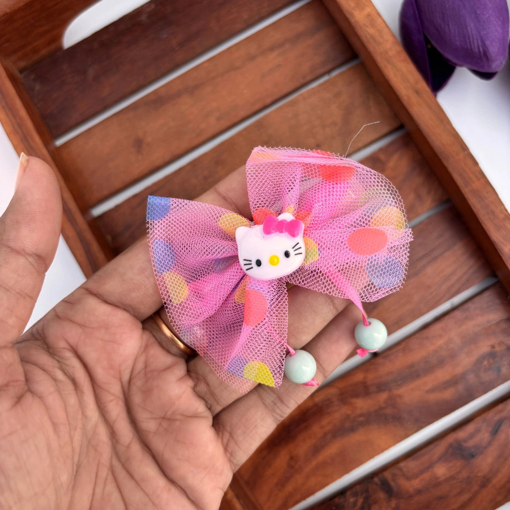 Kitty Bow Hair Clip