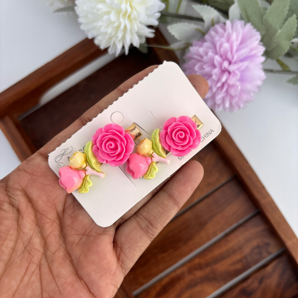 Rose Alligator Clip