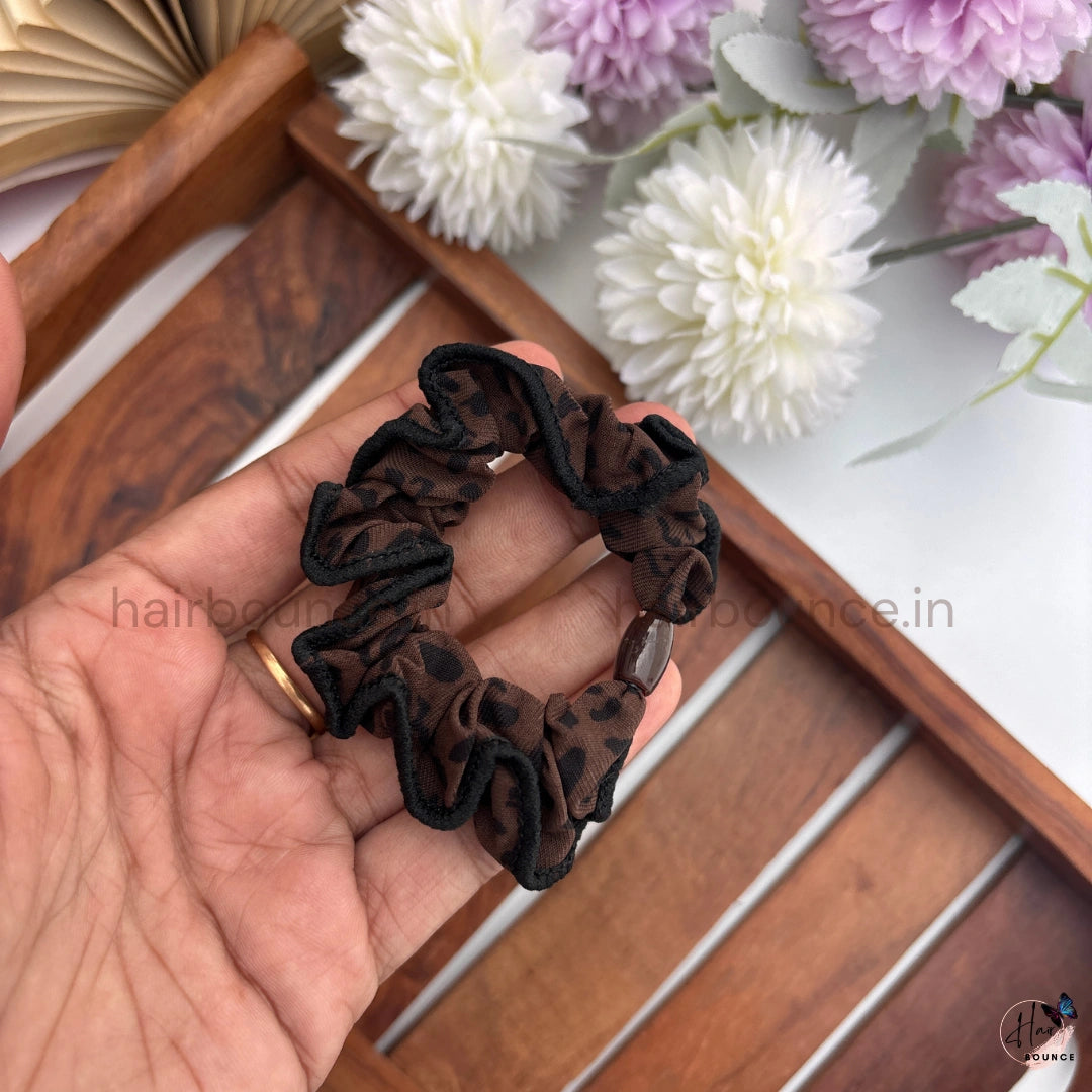 Leopard Print Fabric Hair Scrunchies for Women & Girls