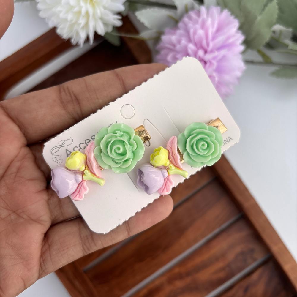 Rose Alligator Clip