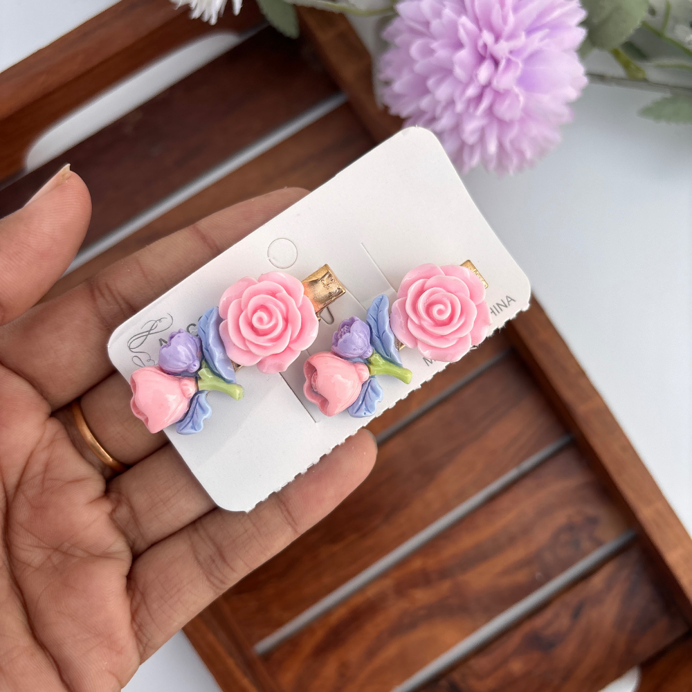 Rose Alligator Clip