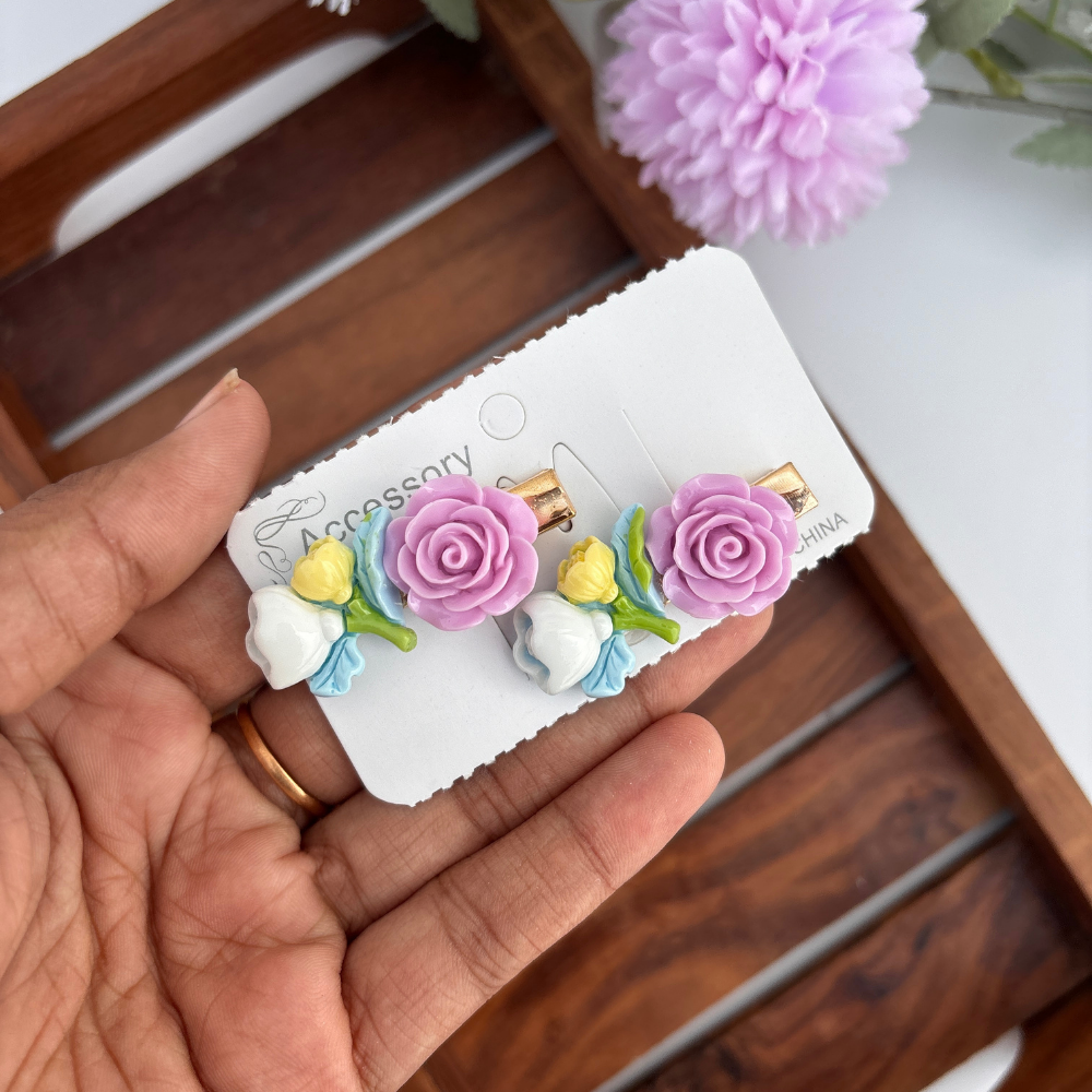 Rose Alligator Clip