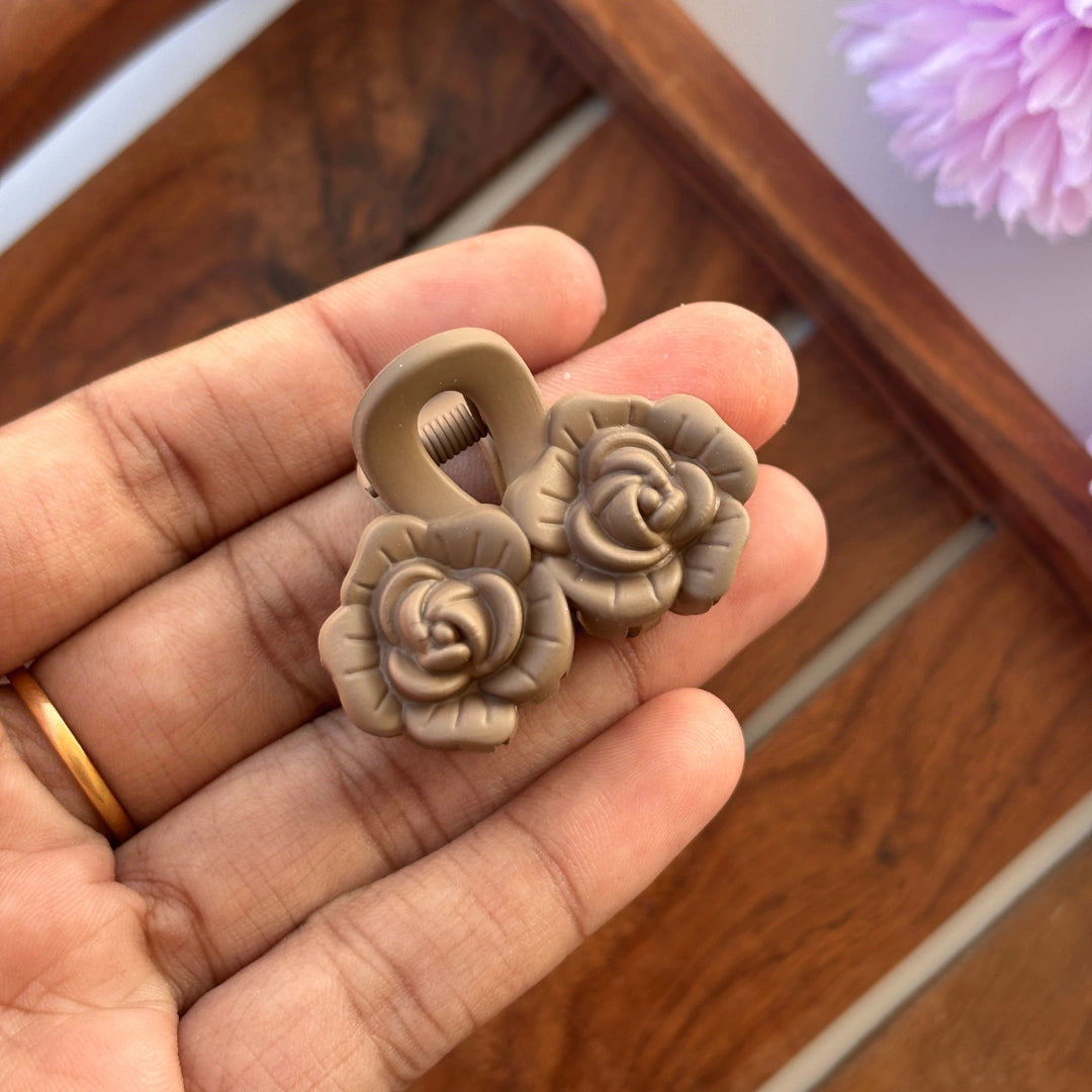 Mini Double Rose Hair Claw - Small
