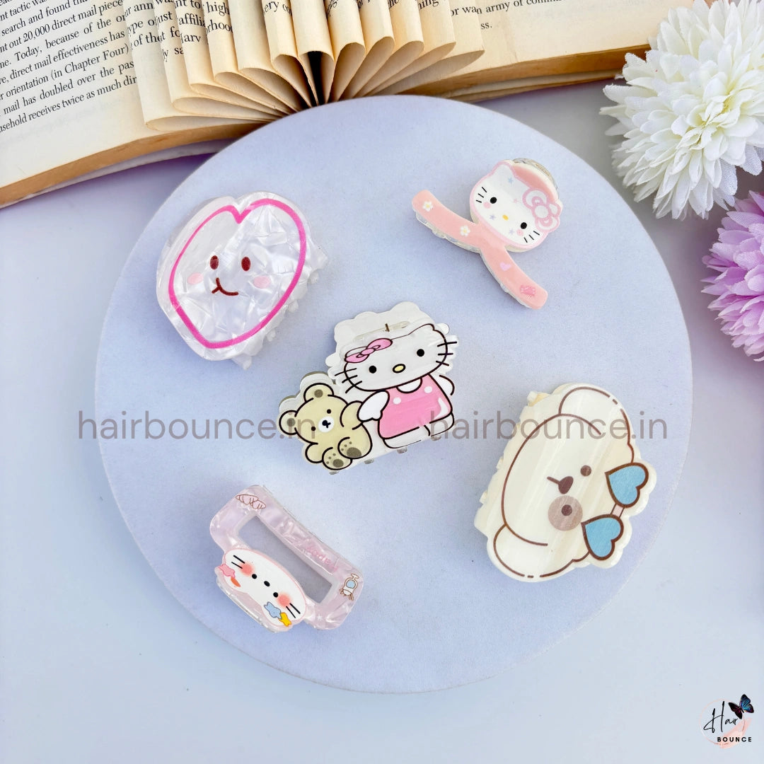 Kitty Cuddles Mini Hair Claw Set – Pack of 5