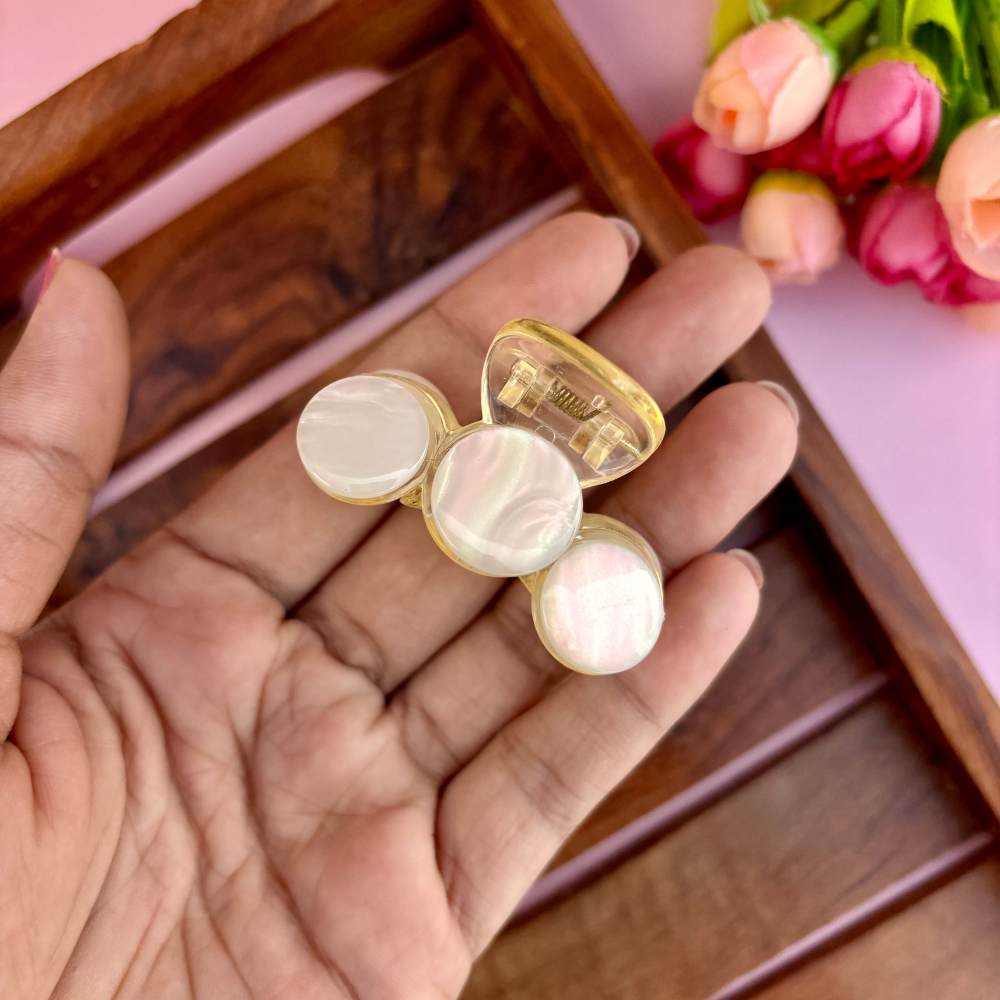Marble Finish Hair Claw - Medium
