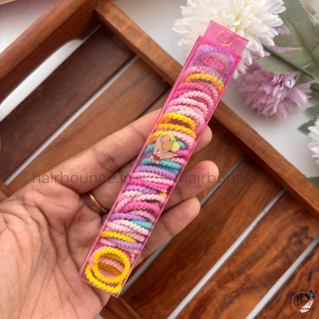 Twist Knit Hair Ties Set – Pack of 50