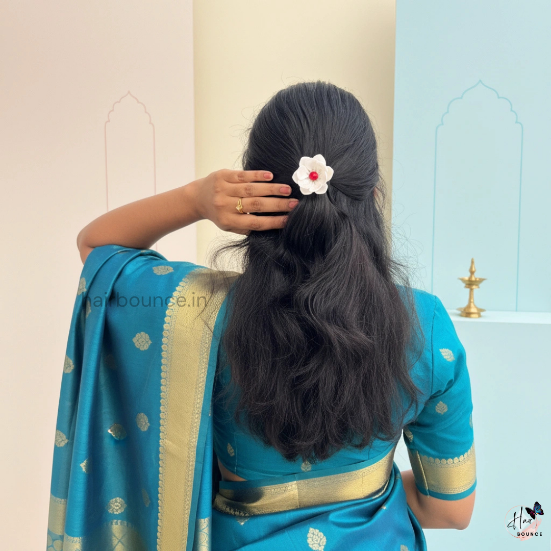 Pure White Flower Hair Tie