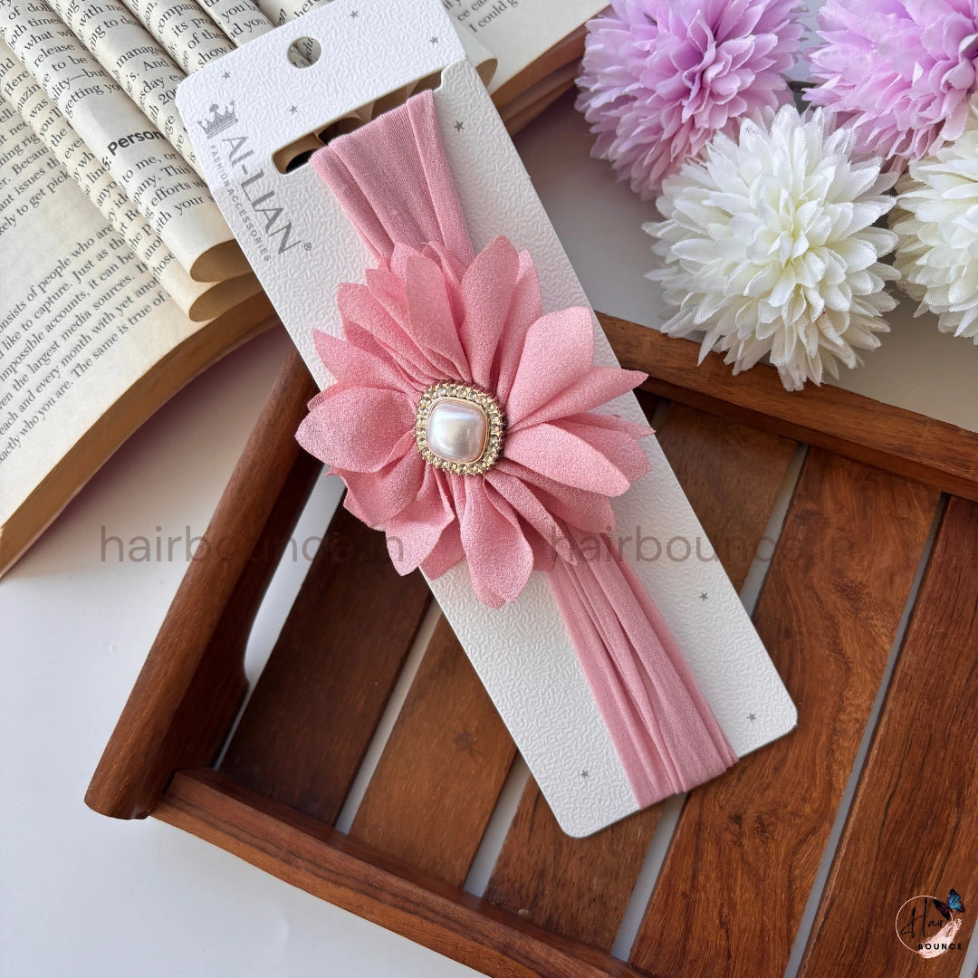 Royal Bloom Pearl Flower Stretch Headband