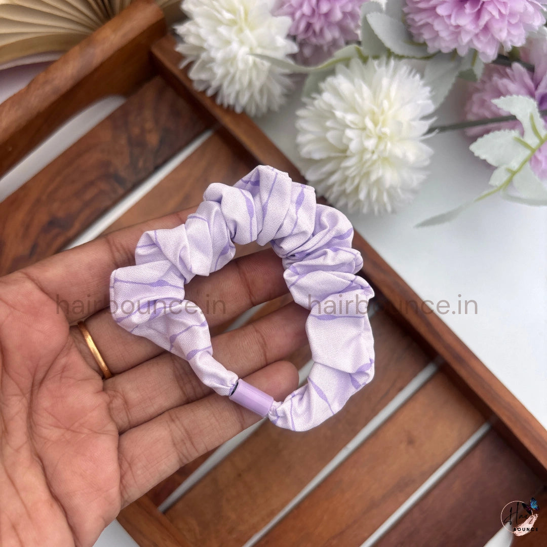Pastel Marble Print Fabric Hair Scrunchies for Women & Girls