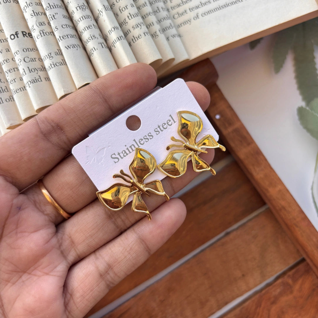 ✨ Golden Butterfly Anti-Tarnish Earrings
