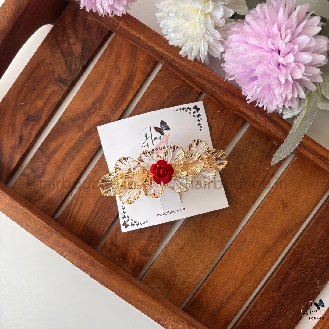 Royal Bloom Floral Center Hair Clip