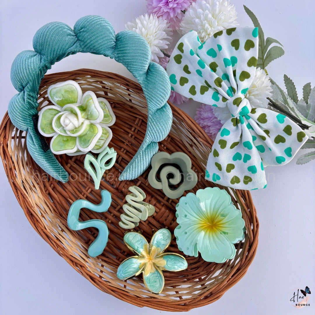 Mint Meadow Hair Accessory Hamper