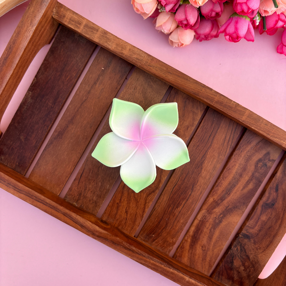 Dual Colour Matte Flower Hair Claw - Large