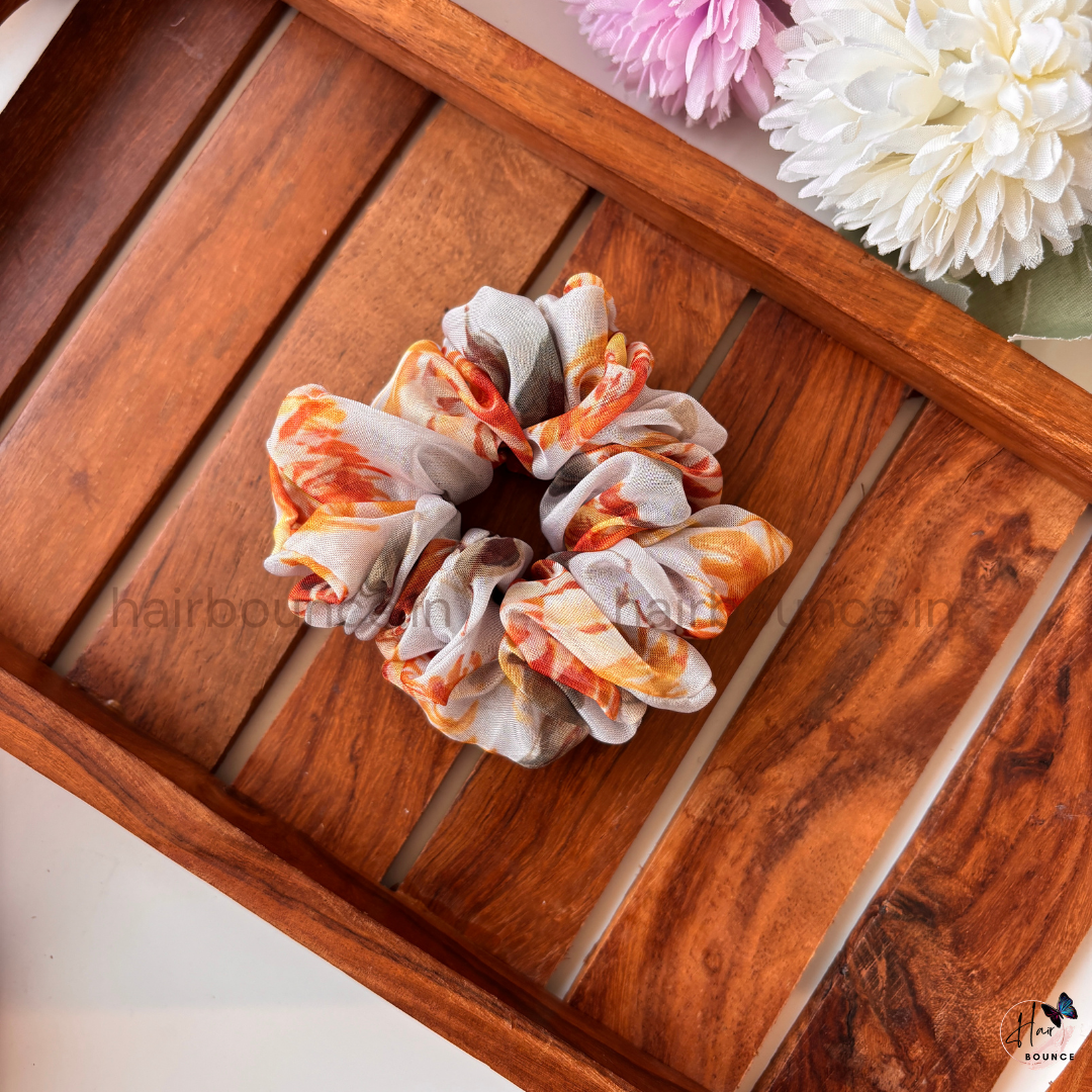 Sunset Bloom Organza Scrunchie - Regular