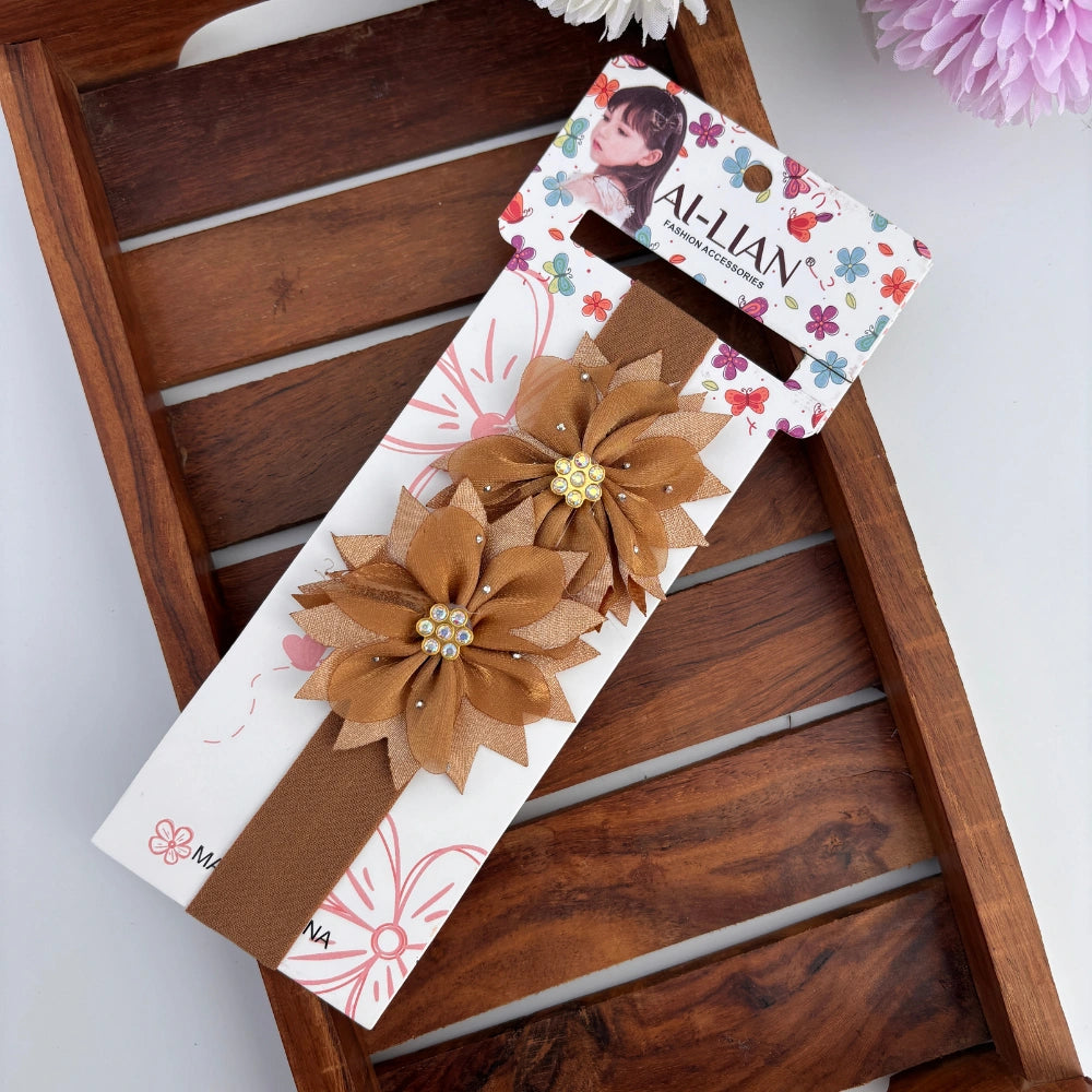 Sharp Edge Double Flower Newborn Headband