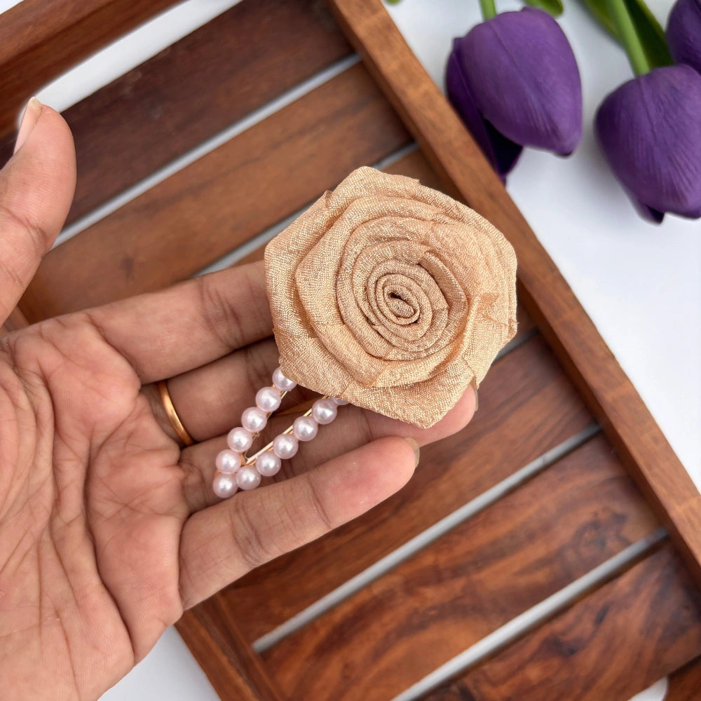 Cute Rose Pearl Alligator Clip