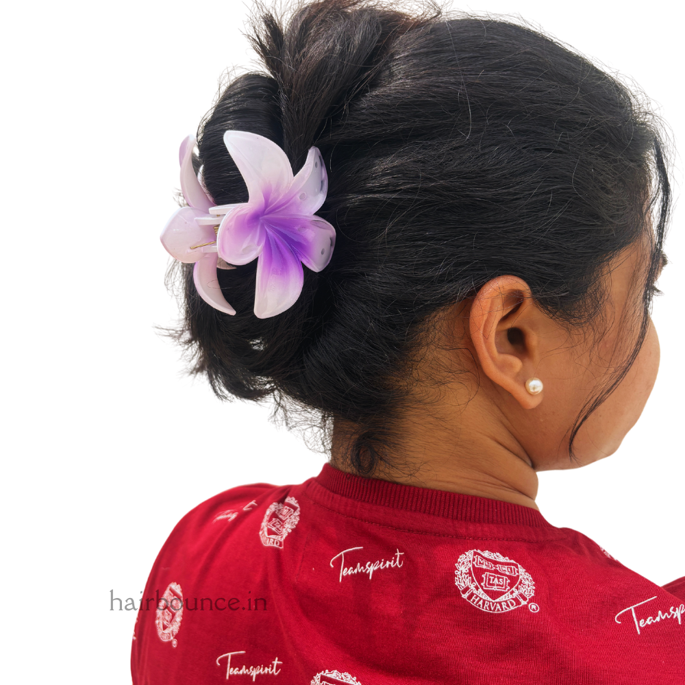 Glossy Plumeria Hair Claw - Large