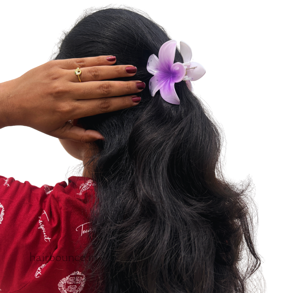 Glossy Plumeria Hair Claw - Large