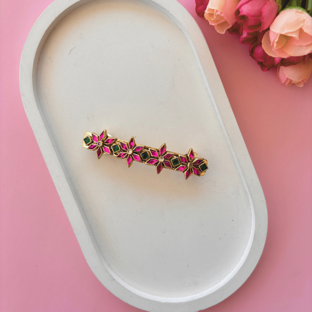 Floral Diamond Brilliance - Pink Green