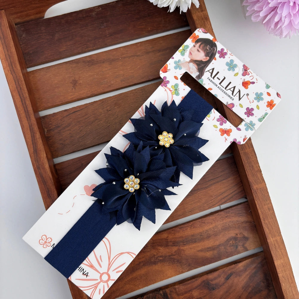 Sharp Edge Double Flower Newborn Headband