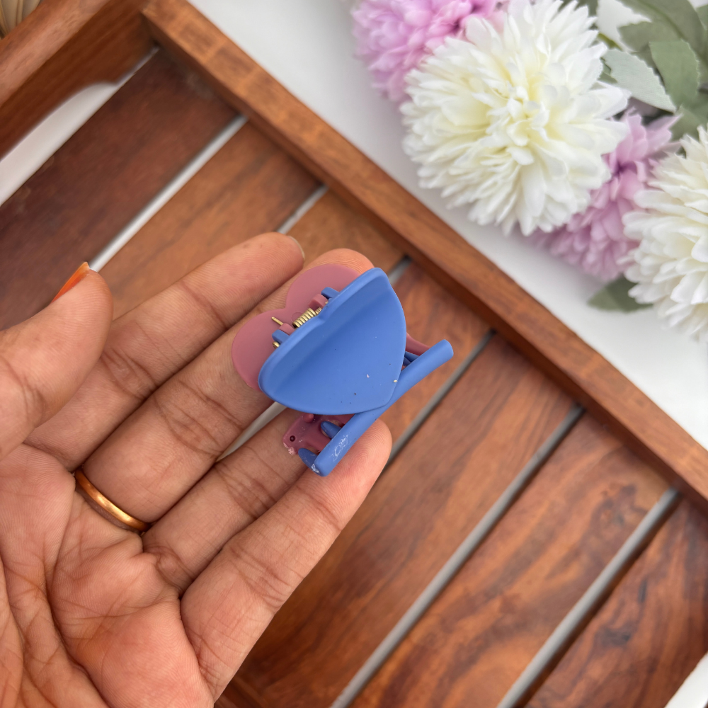 Dual Colour Heart Hair Claw - Small