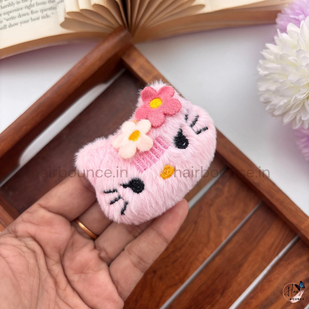 Fluffy Kitty Blossom Alligator Clip – Kids