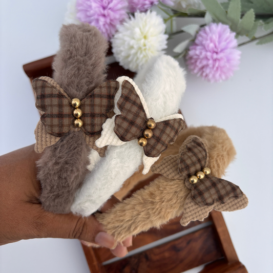 Autumn Butterfly Furry Headband