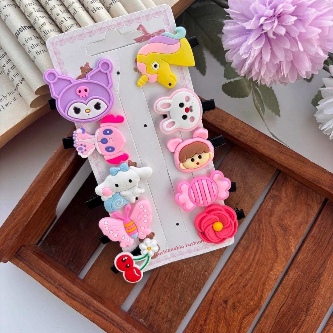 Purple Yellow Unicorn Mix Alligator Clips