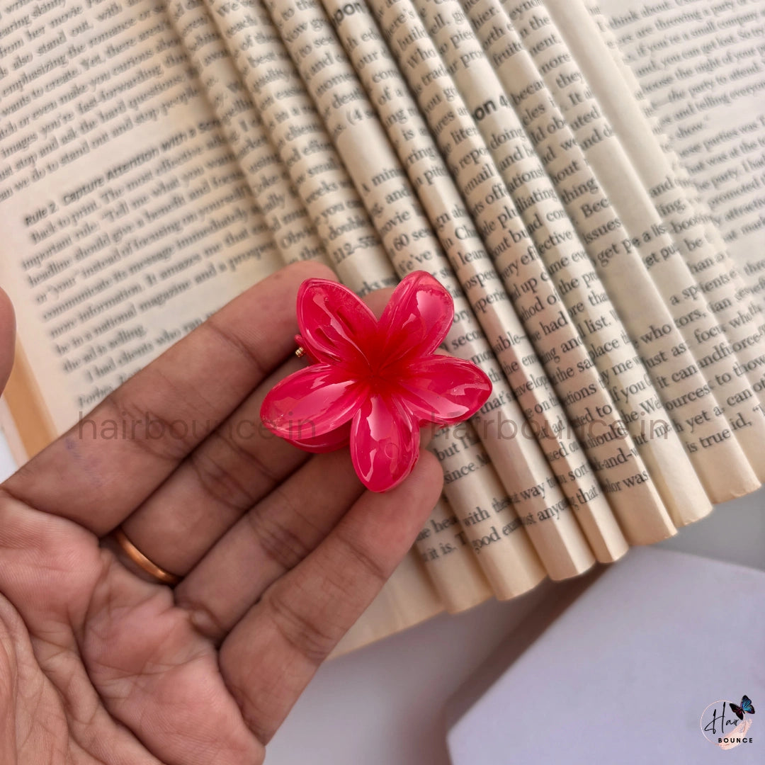 Glossy Blossom Flower Hair Claw - Small