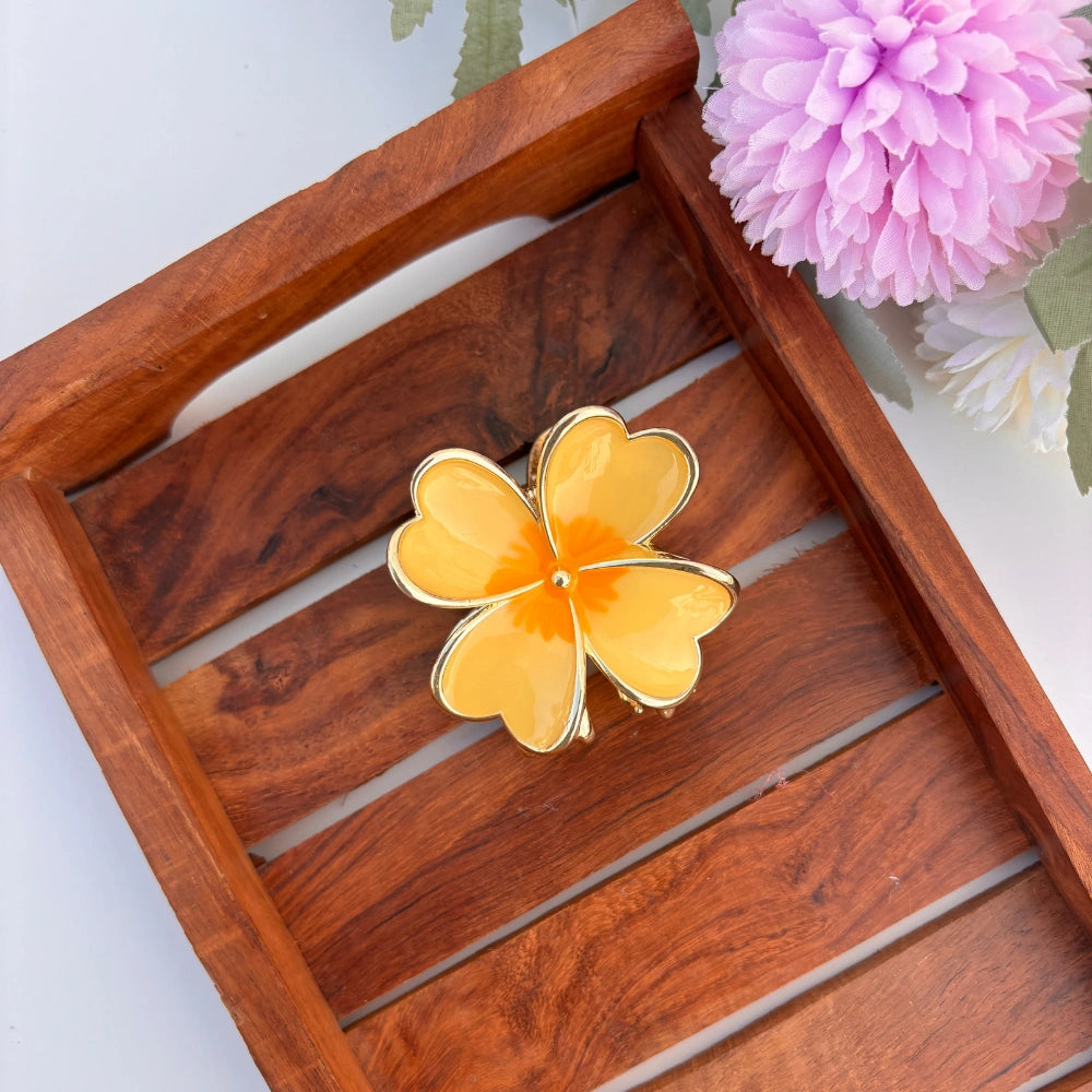 Premium Four Petal Metal Hair Claw - Large