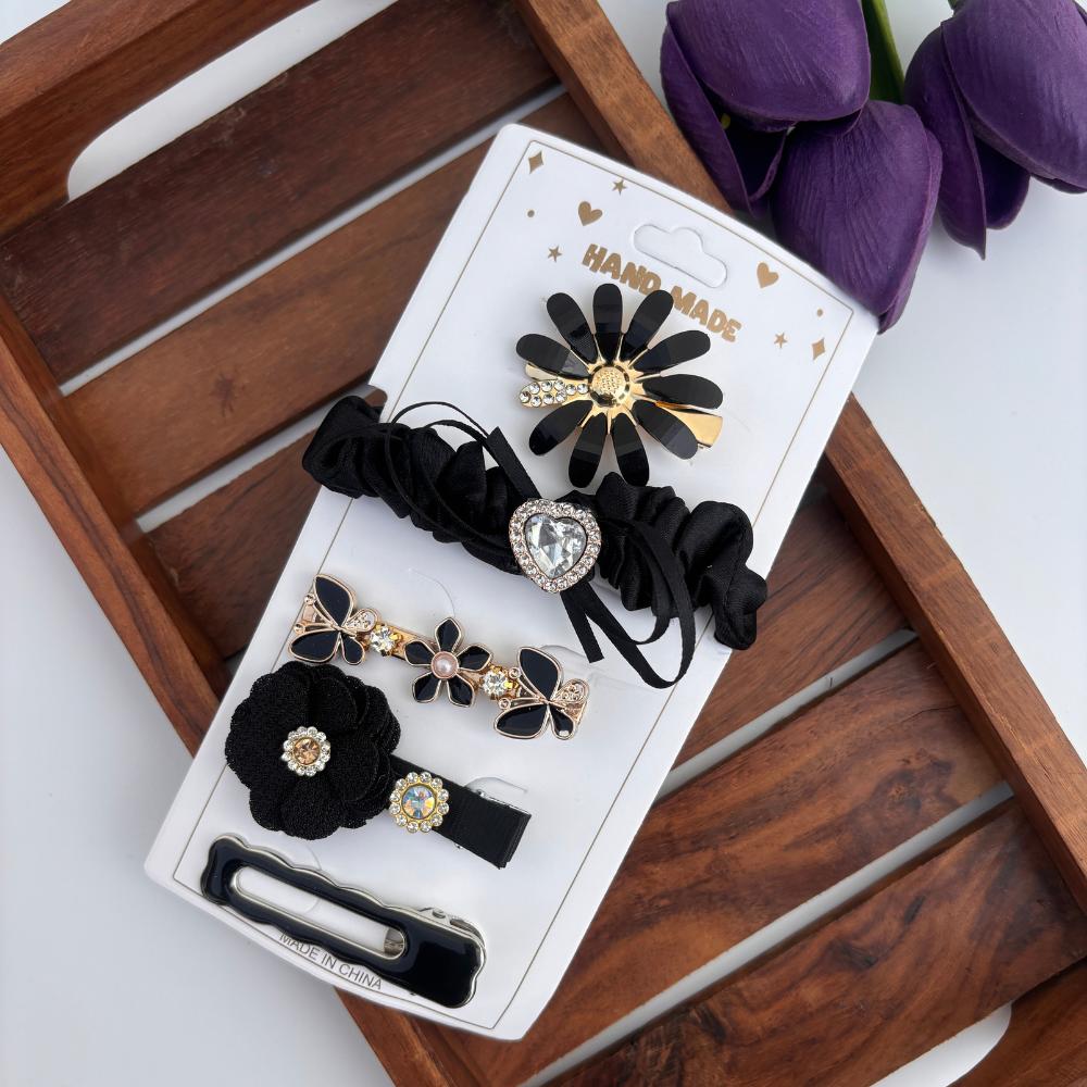 Twilight Touch Hair Set – 1 Scrunchie & 4 Clips