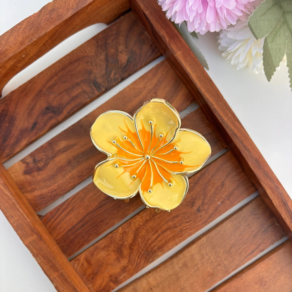 Premium Lily-inspired Floral Metal Hair Claw - Large