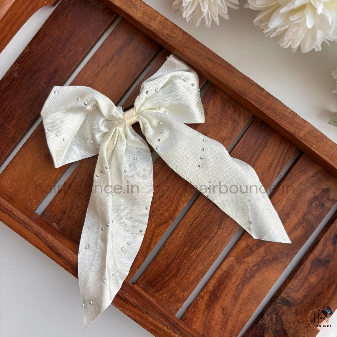 Sparkle Satin Ribbon Bow Hair Clip