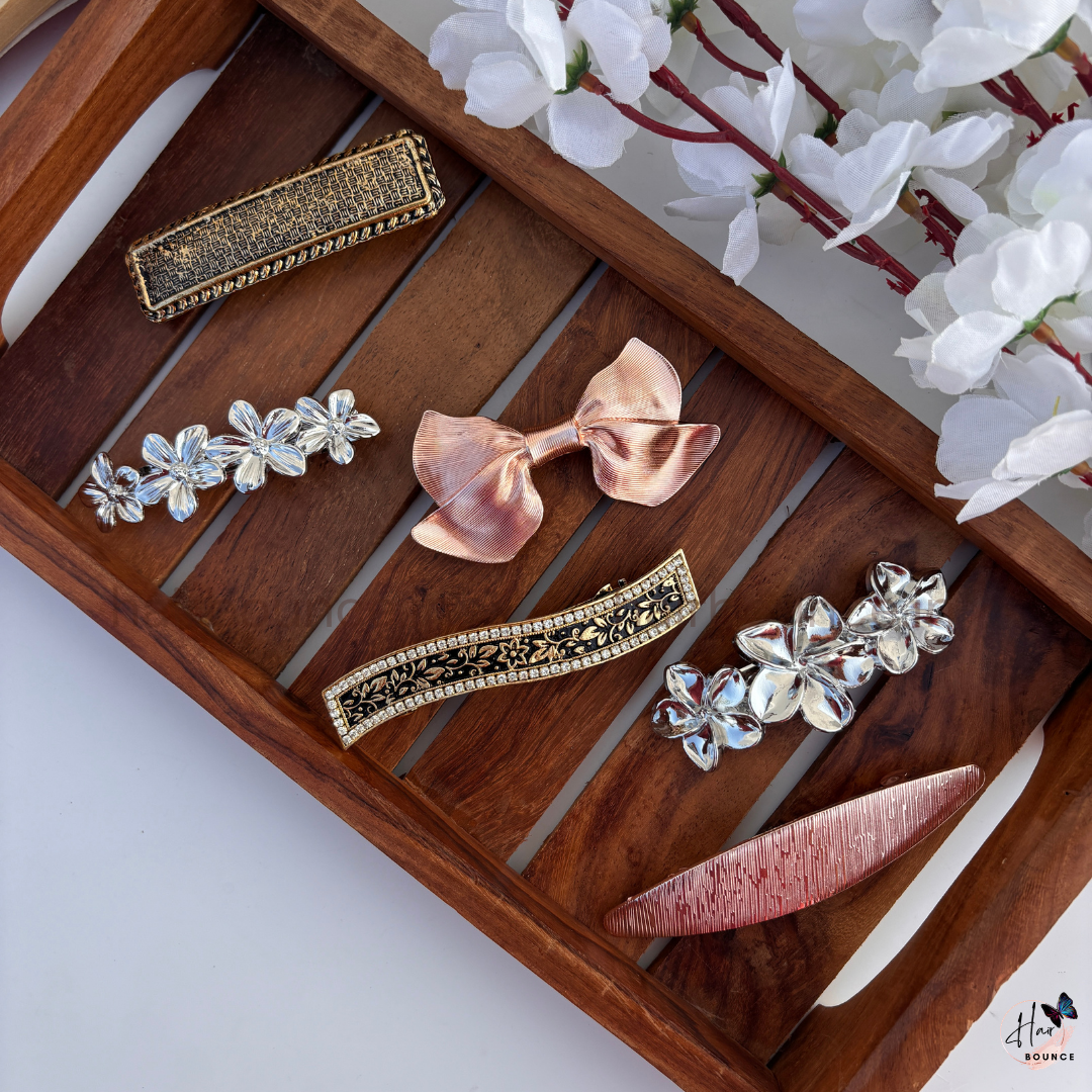 Classic Metal Hair Clip Collection – Pack of 6