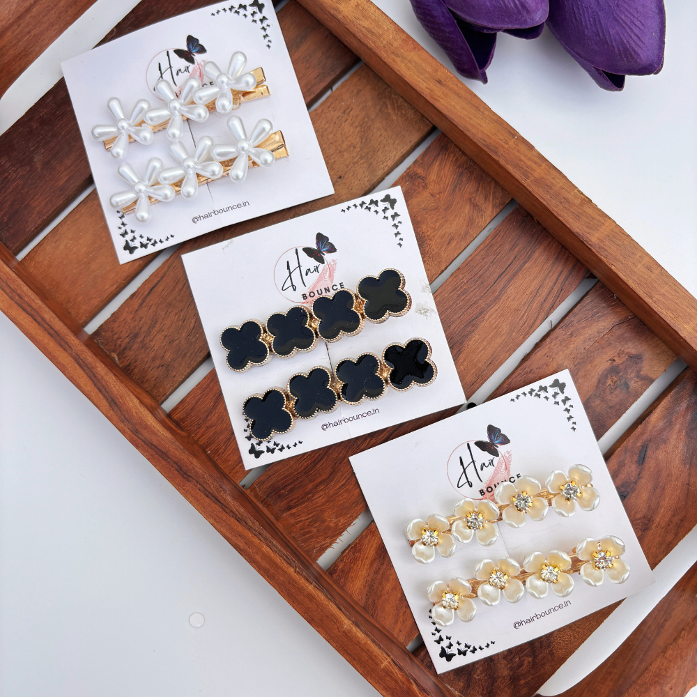 Royal Petals Hair Clip - Set of 2