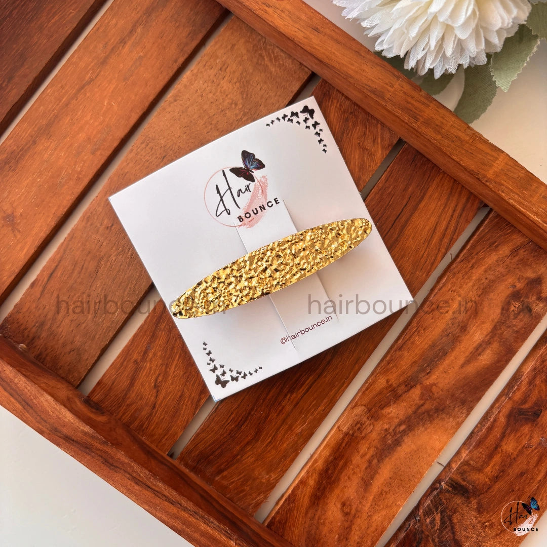 Aurora Sparkle Textured Oval Barrette – Glam Shine Collection