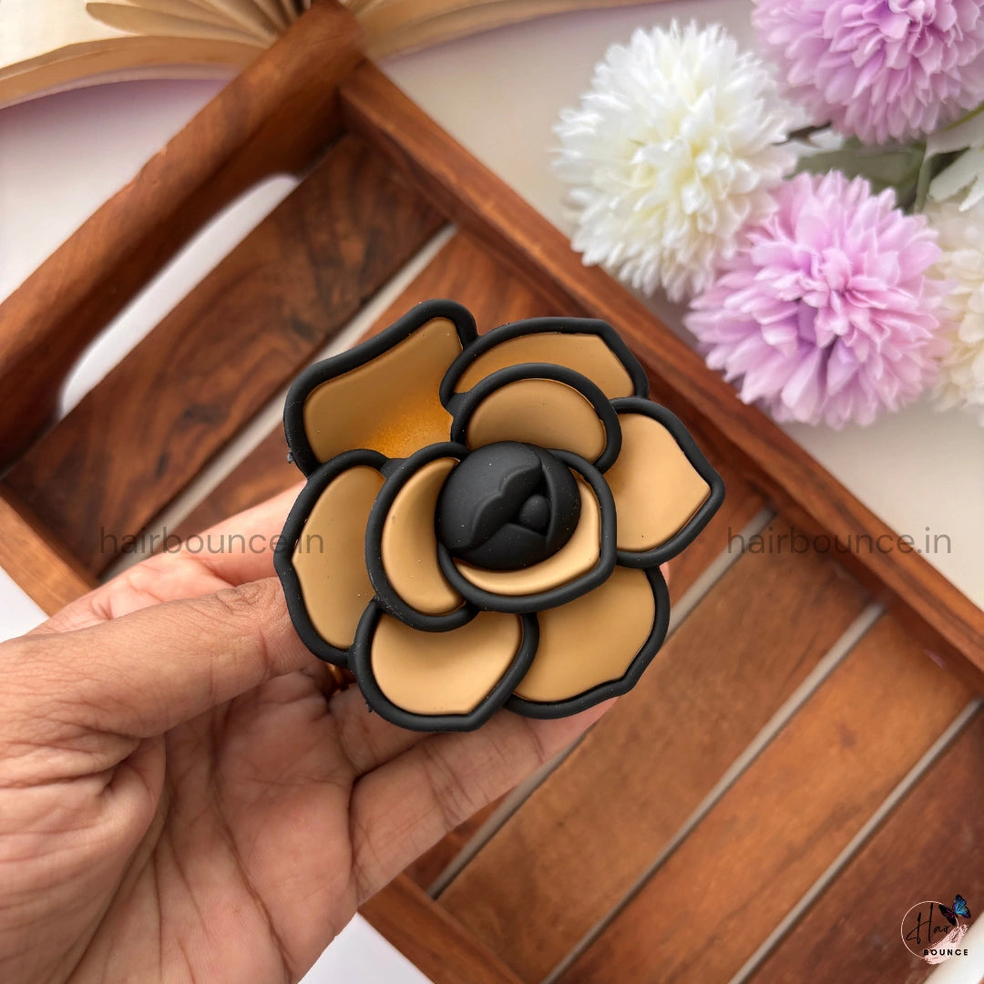 BloomPetal Soft Matte Flower Hair Claw – Large