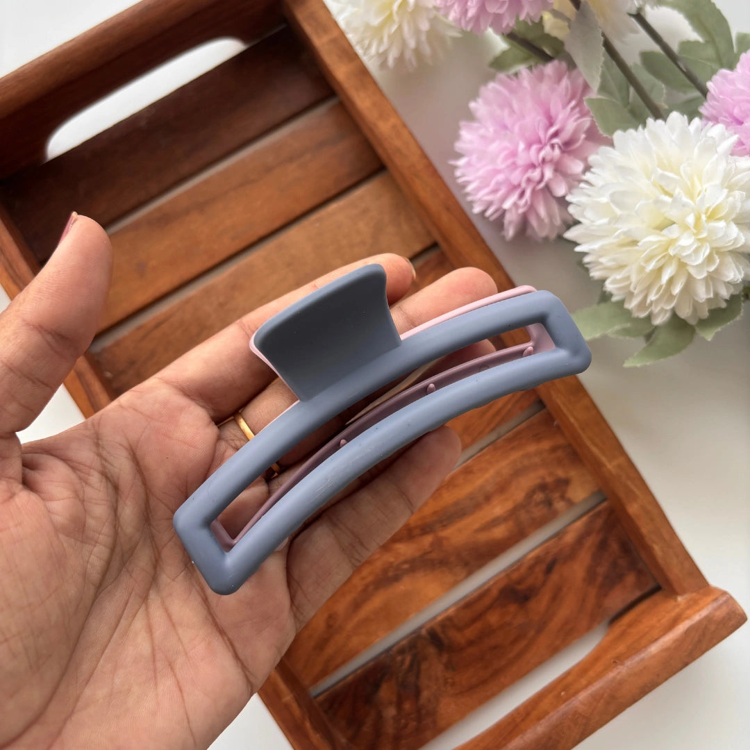 Dual Colour Curve Rectangle Hair Claw - Large