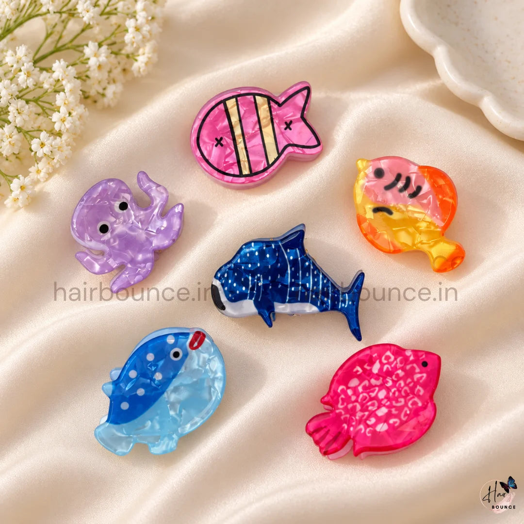 Under the Sea Mini Hair Claw Clips – Pack of 6