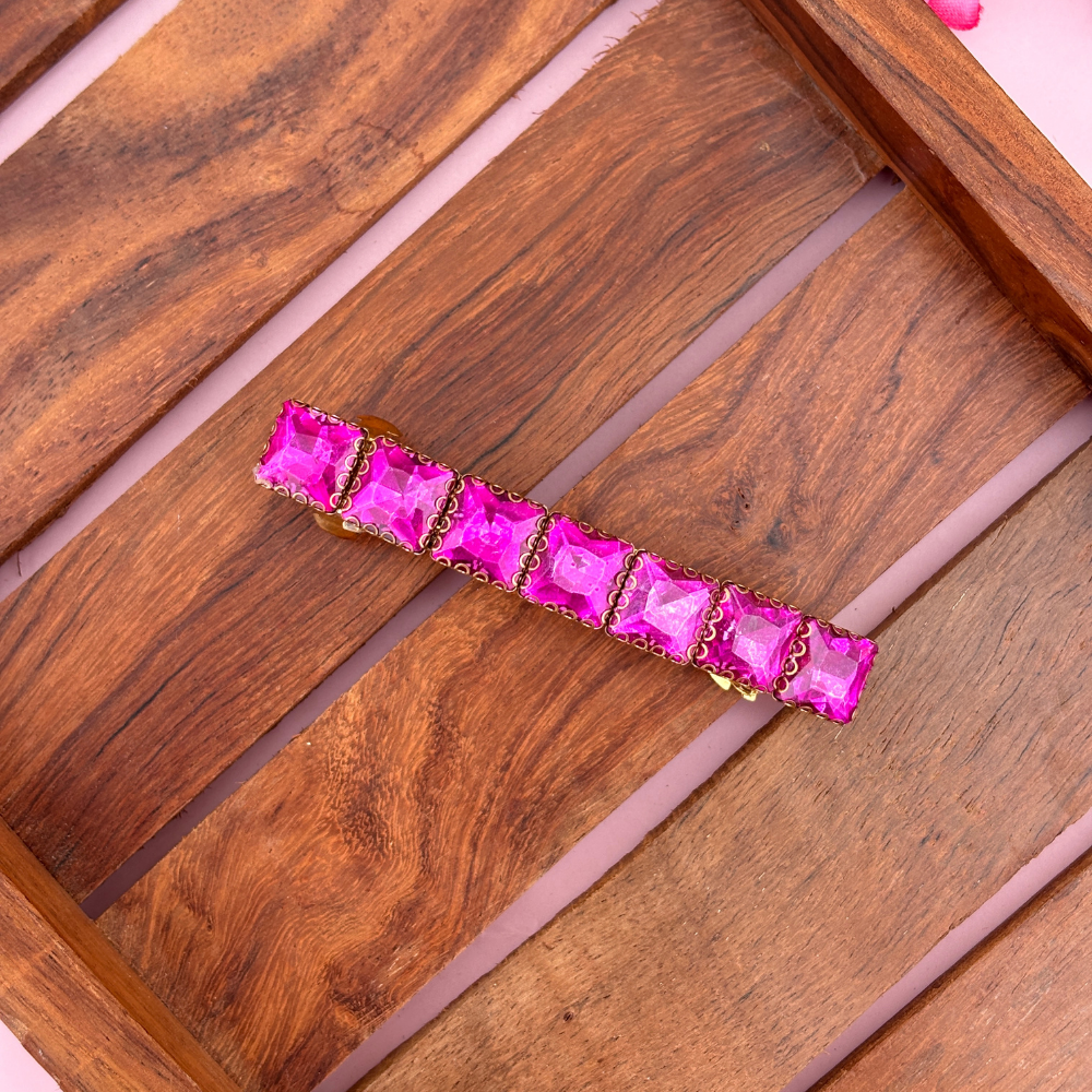 Square Crystal Stone - Rose