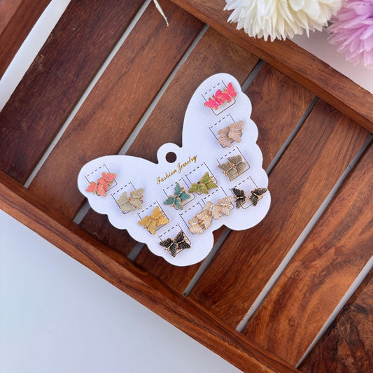 Butterfly Earrings - 12 Pairs