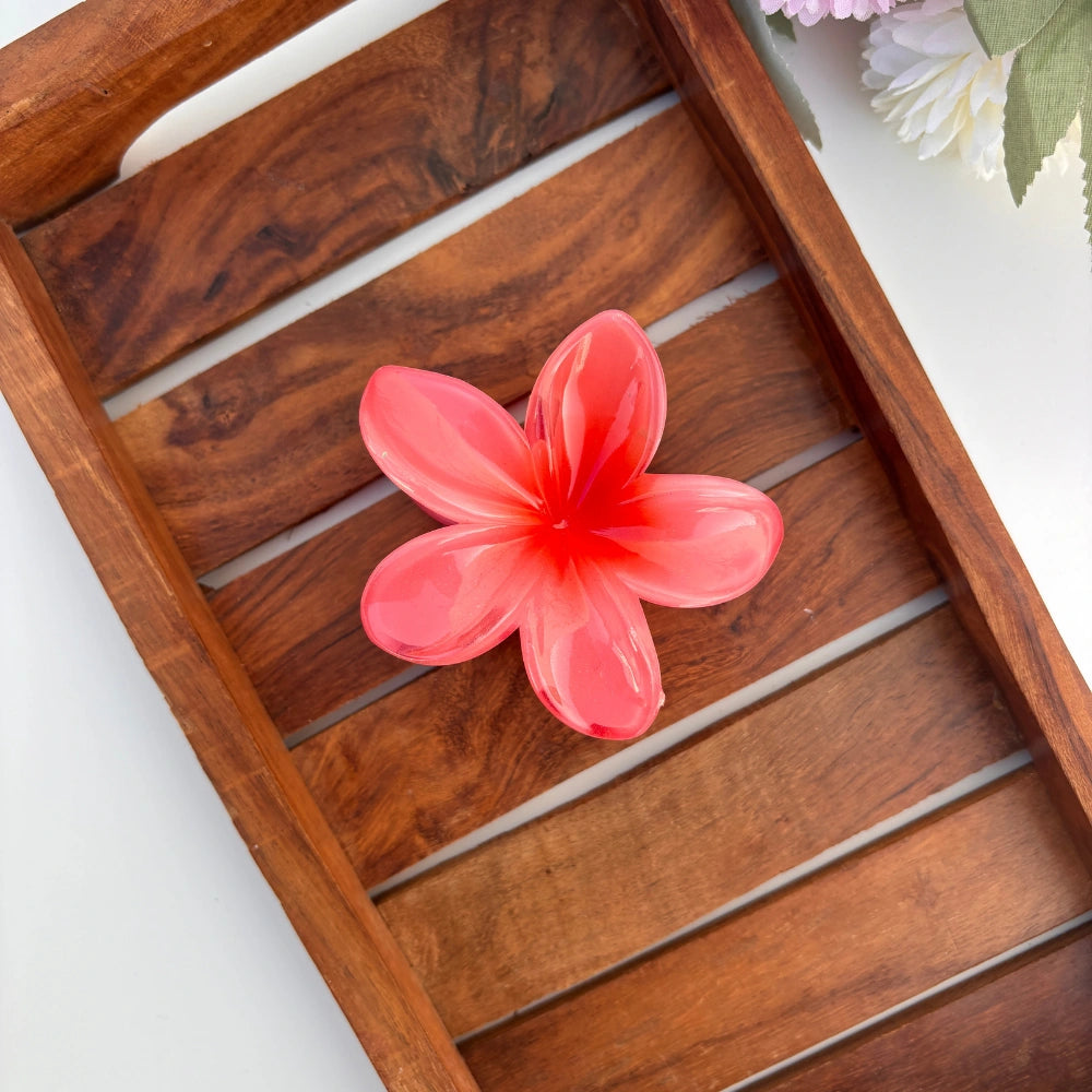 Glossy Plumeria Hair Claw - Large