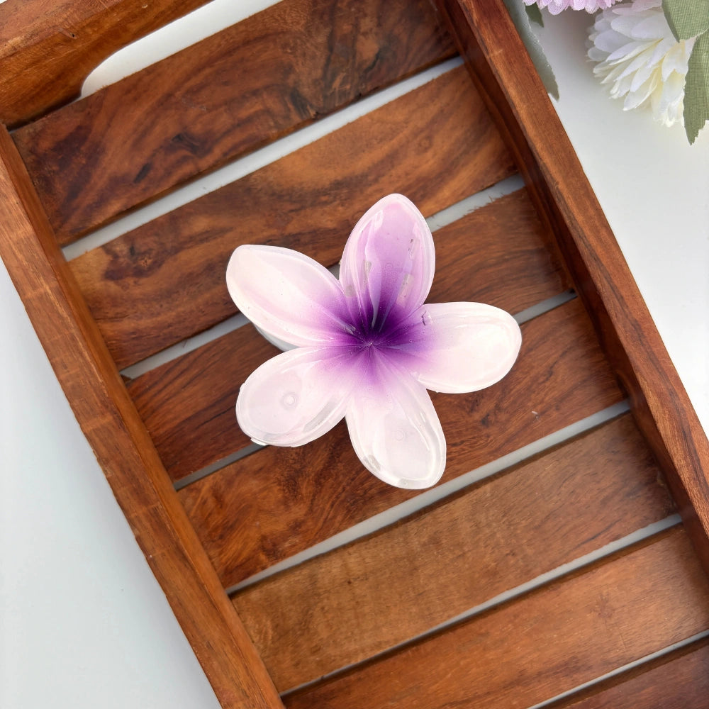 Glossy Plumeria Hair Claw - Large