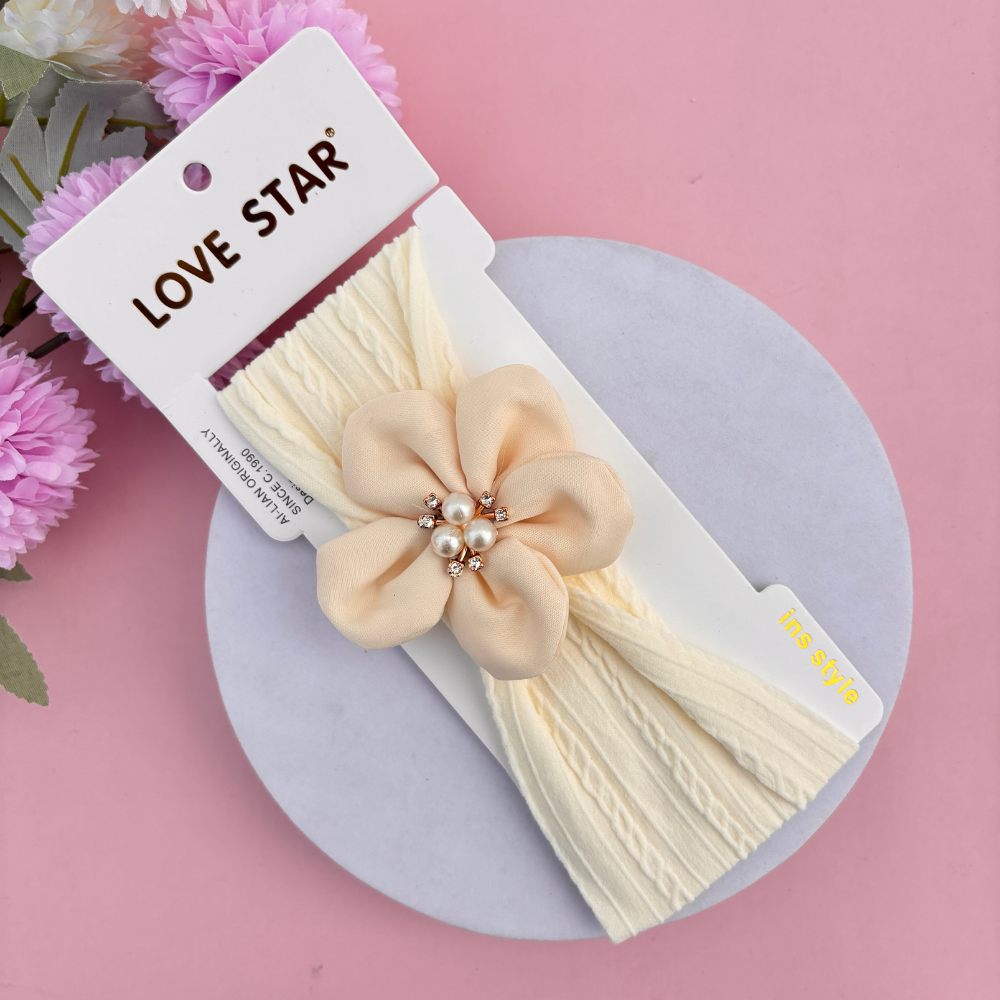 Triple Pearl Bloom New Born Headband