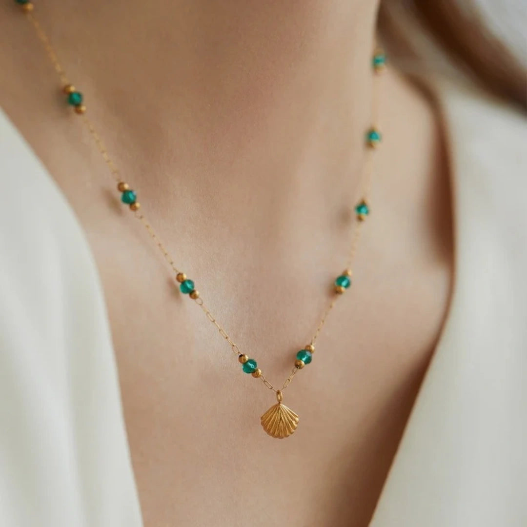 Emerald Seashell Necklace