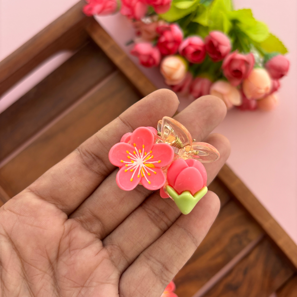 Ceramic Flower Hair Claw - Small