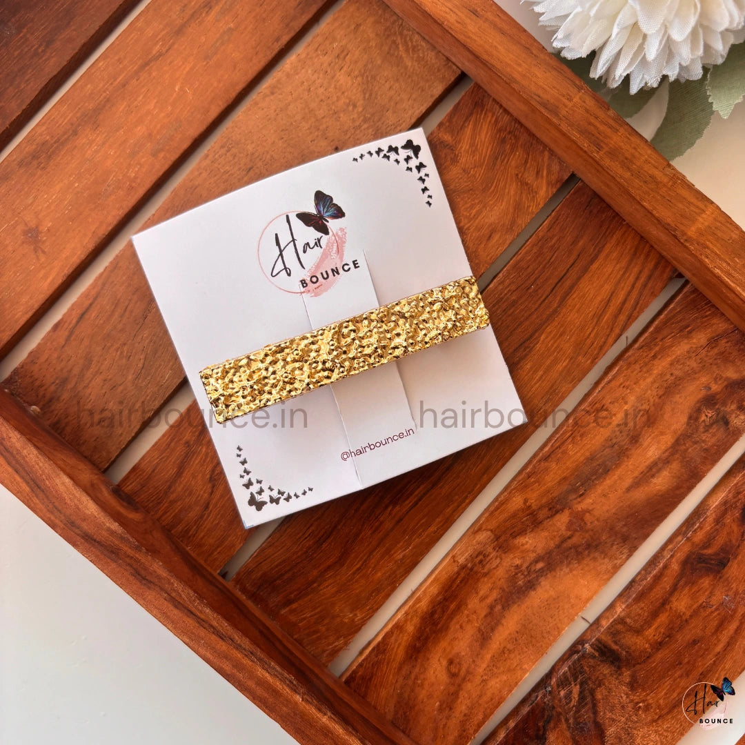 Nova Sparkle Textured Rectangle Barrette – Festive Glam Collection