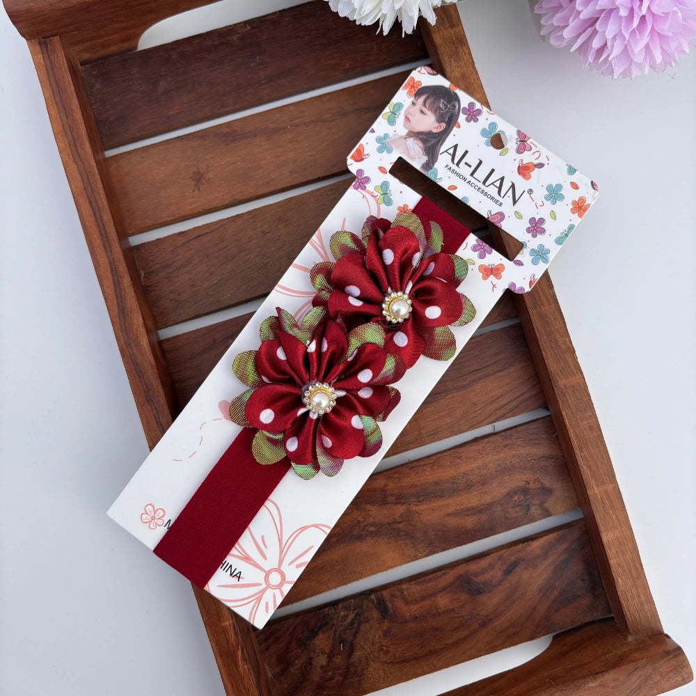 Dotted Double Flower Newborn Headband