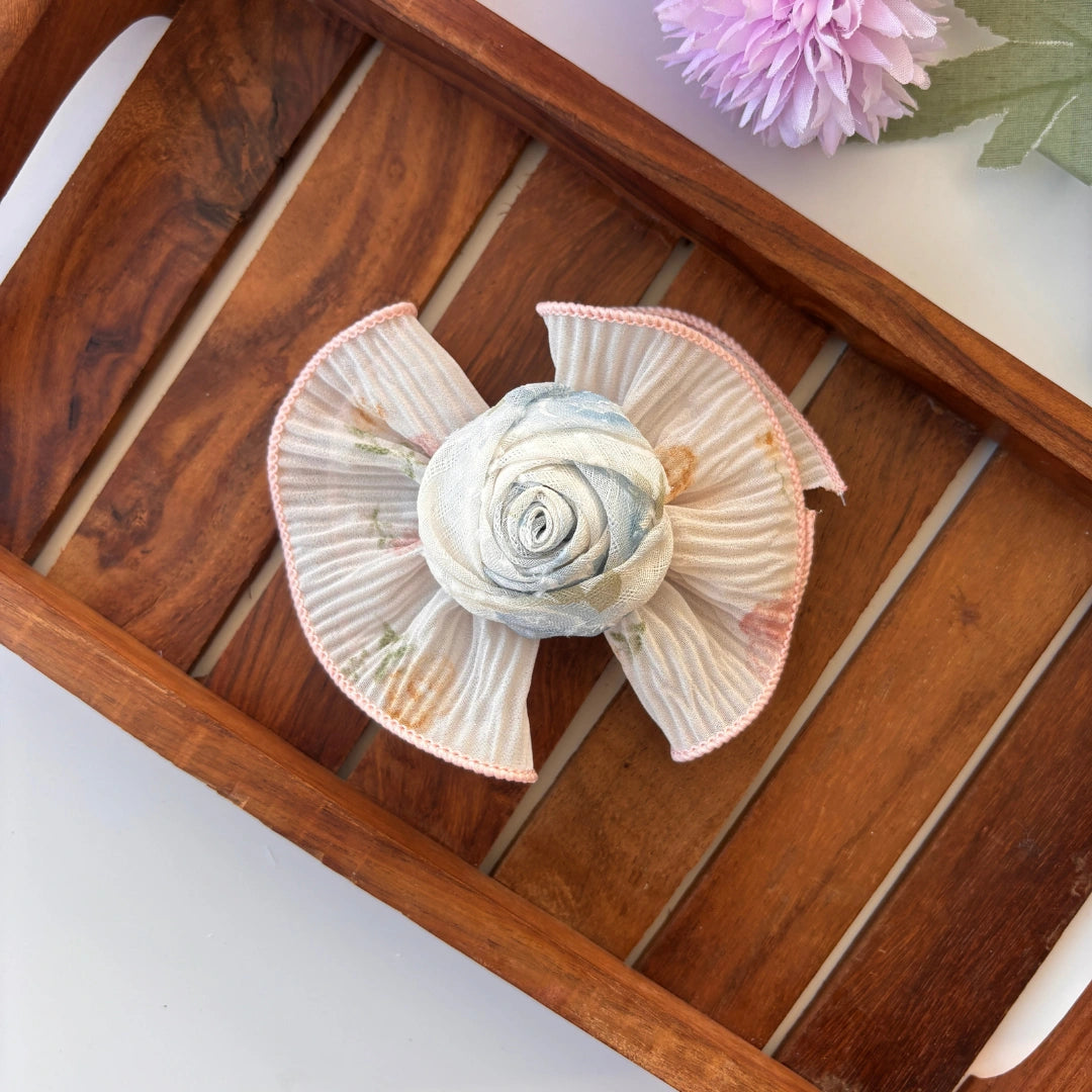 Floral Rose Bow Clip