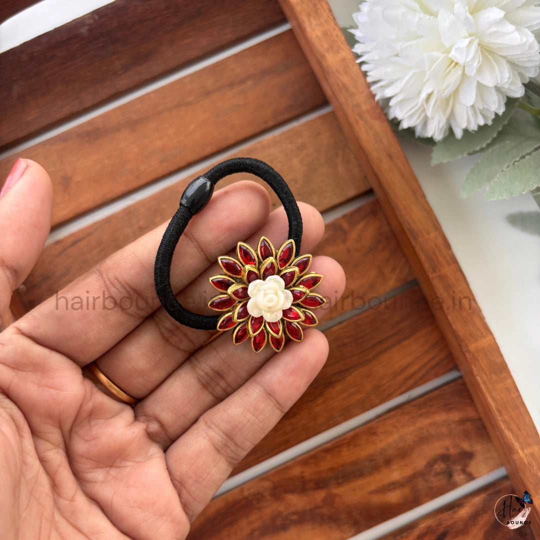 Ruby Bloom Kundan Hair Tie
